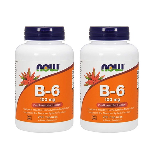 [BRSWIYYPOMNW23LI] NOW Vitamin B-6 100mg,250 Capsules (Pack of 2)