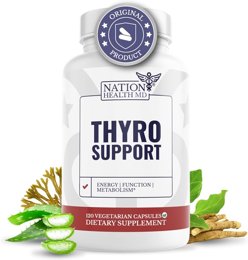 [BRSRAFAYPIBGGFDO] Thyro Support - Thyroid Supplement with Selenium, Bladderwrack & Zinc - Thyroid Health for Women & Men - Vegan, Non GMO, Gluten Free - 120 Capsules