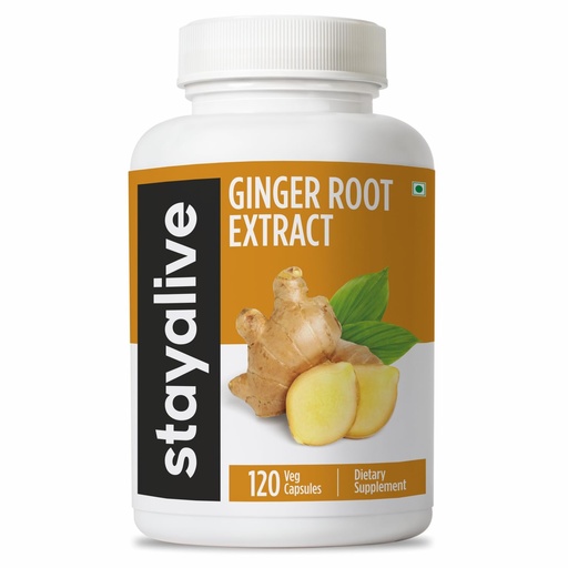 [BRSRAYDQBAHGOETG] STAY ALIVE Pure Ginger Root Capsules 1000mg, 10:1 Extract Powder with 5% Gingerols, 120 Pills, Extra Strength Root Powder, Vegan, Non-GMO and Gluten-Free Ginger Supplement