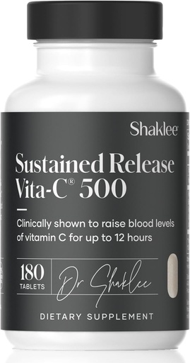 [BRSWI2QMOB4WY2DK] Shaklee - Sustained Release Vita-C® 500mg - High-Potency Cellular and Immune Support Formula with Proprietary Sustained-Release System - includes Rose Hips and Bioflavonoid Blend - 180 Tablets