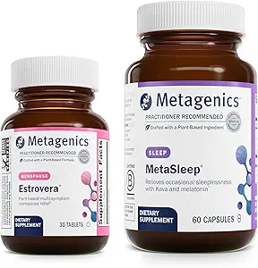 [BRSRAFTRCUNBM33K] Metagenics Menopause Sleep Duo - HerWellness Estrovera & MetaSleep - 30 Tablets of Estrovera for Hot Flashes, Menopause Relief & Night Sweats - 60 Capsules of MetaSleep for Sleep Support