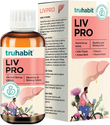 [BRSW2ZILCV6QIGTD] Livpro Liver Detox Syrup with Milk Thistle & Arjuna Bark by Green Cure, Liver Supplement with Milk Thistle Liver Detox Cleanse, Organic Liver Support - German Science with Ayurveda, 3.4 Fl Oz (100ml)