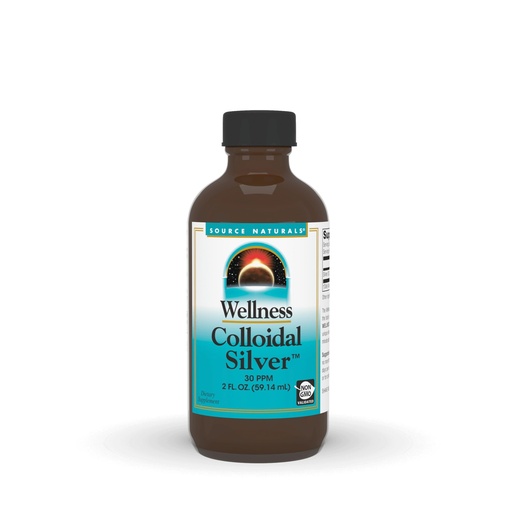 [BRSWIYT3OMAG2EDE] Source Naturals Wellness Colloidal Silver, 30 ppm, Non-GMO Liquid Dietary Supplement that Supports Physical Well Being* - 2 Fluid oz
