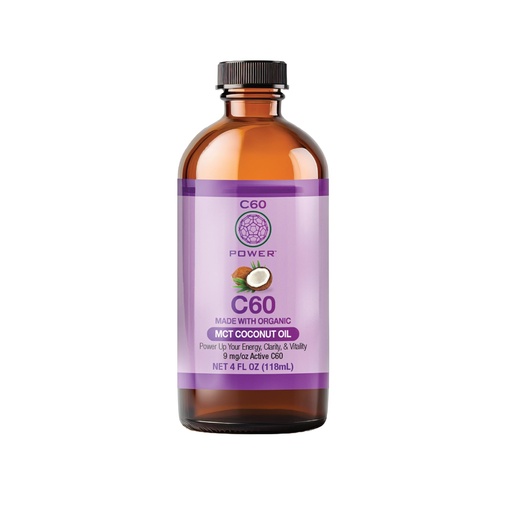 [BRSWGFT6OZ6GKCI4] C60 Power C60 in Organic MCT Coconut Oil - Natural Wellness & Antioxidant Supplement for Men & Women, 99.99% Pure Carbon Fullerenes, Promotes Energy, Brain Function, & Stamina - 4 fl oz Bottle
