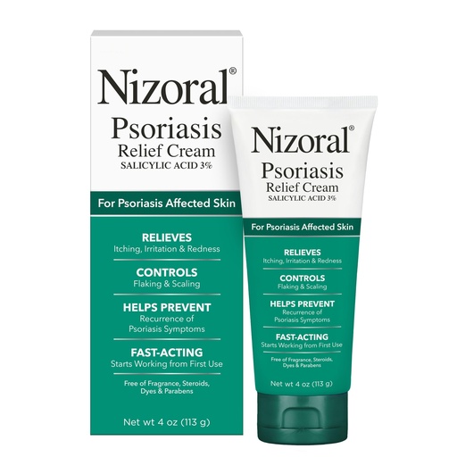 [BRSROATQC4NGYD3J] Nizoral Psoriasis Relief Cream, Maximum Strength, 4 Fl Oz, Relieves Itching, Irritation & Redness, Controls Flaking and Scaling, Salicylic Acid 3%
