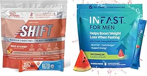 [BRSROAQQBB7AYGY7] Real Ketones Intermittent Fasting Drink Mix Bundle for Weight Loss Support Caffeine Peach Shift Electrolytes & Intermittent Fasting Electrolytes for Men with BHB Exogenous Ketones (30 Count Each)