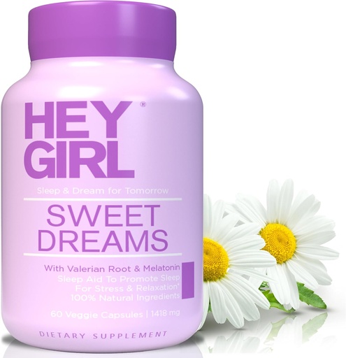 [BRSWGBACCJYAIFD2] Sweet Dreams Capsules - Natural Sleep Support with Melatonin, L-Theanine, Valerian Root, Chamomile, Lemon Balm - 60 Capsules