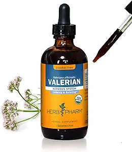 [BRSWIYTYOZ5BOELA] Herb Pharm Certified Organic Valerian Root Liquid Extract for Relaxation and Restful Sleep, Alcohol-Free Glycerite, 4 Ounce