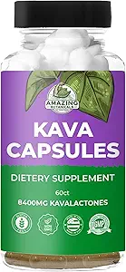 [BRSROAYZBANB4AD2] Premium KAVA KAVA Capsules 1000mg Kava Root Extract per Serving for Deep Relaxation | Natural Tension Relief | 100% Noble Fijian Kava Root Powder, Non-GMO, Gluten Free - 60 Count