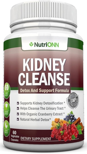 [BRSWKZ3YOEJQ23TG] KIDNEY CLEANSE - Detox and Support for Urinary Tract, Bladder and Kidneys - All Natural Herbal formula with Organic Cranberry, Astragalus, Turmeric, Goldenrod, Gravel Root, Joiper ועוד יותר