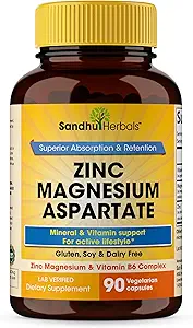 [BRSRAZY3A4OR6CTB] SANDHUHERBALS Magnesium Complex 6-in-1 Supplement 90 Capsules 500mg | with Magnesium Glycinate, Lysinate Glycinate, Citrate, Oxide, Aspartate, Malate & Zinc | High Absorption | for Men & Women