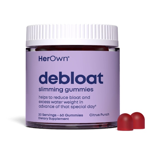 [BRSRMYIDC4PR6ELZ] her own Debloat Gummy, Bloating and Gas Relief, Helps Reduce Water Retention, Supports Energy, with Apple Cider Vinegar and Dandelion, Gluten and Soy Free, Vegan, 60 Gummies, 60 Servings