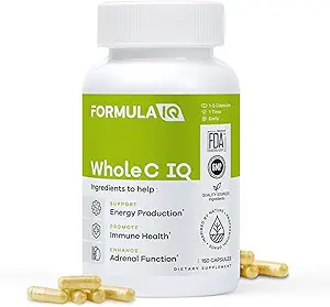 [BRSROCYFBUHWYAAU] FIQ - Whole C IQ - Natural Vitamin C Supplements with Amla Fruit Extract - Iron, Energy, & Immune Support from Whole Food Sources - High Absorption Vitamin C Capsules - 90 Capsules