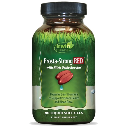 [BRSWKEABCV7GAAYZ] Irwin Naturals Prosta-Strong RED with Nitric Oxide Boosters, Saw Palmetto, Lycopene, Pumpkin Seed & More - Prostate Health Supplements for Men - 80 Liquid Soft-Gels