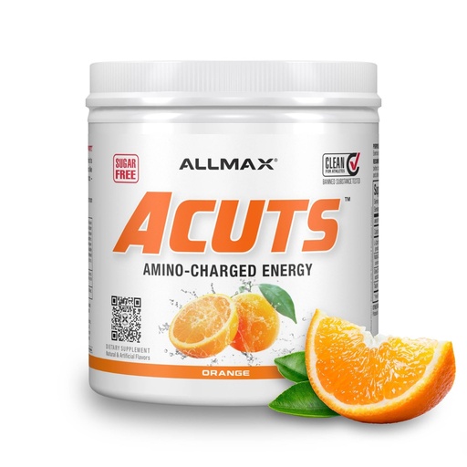 [BRSWKGQGBIHB2YA7] ALLMAX ACUTS Amino Energy Powder with Amino Acids Supplement – Orange, 30 Servings, Caffeine, Green Coffee Extract, 2000 mg Taurine, L-Carnitine, Sugar Free, Gluten & Dye Free, Amino Acid Drink