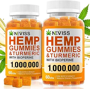 [BRSWYGAQC4HQYCDO] (2 Pack) Hemp Gummiés with Turmeric & Bioperine 1000000, 100% Organic Natural Hemp Gummiés Made in USA.