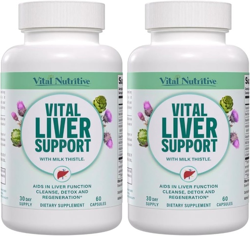 [BRSRAH37BMMA4237] Vital Liver Support - Premium Liver Cleanse Detox & Repair Formula with Milk Thistle Supports Liver Health and Detox Cleanse