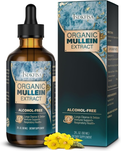 [BRSRAYAKCICQ2EQV] Mullein Drops for Lungs,Support Lung Cleanse/Detox & αναπνευστική λειτουργία για υγιή αναπνοή - Mullein Leaf Extract για Lungs-2 fl.oz