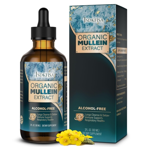 [BRSRAYAKCICQ2EQV] Mullein Drops for Lungs,Support Lung Cleanse/Detox & Respiratory Function for Healthy Breathing - Mullein Leaf Extract for Lungs-2 fl.oz