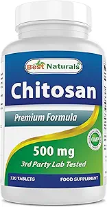 [BRSWIGIZDMEBO2YV] Best Naturals -- Chitosan -- 500 mg -- 120 Tablets
