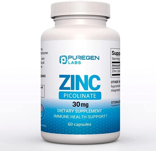 [BRSW2ZD5BMDWGYDP] Zinc Picolinate 30mg [High Absorption] Supplement – Zinc Picolinate for Immune Support System 60 Capsules