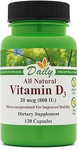 [BRSWYZQ3CQDQIHLP] Daily Manufacturing Vitamin D3 800 IU (20 mcg)