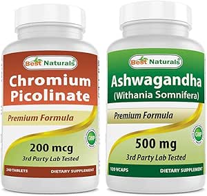 [BRSRMCQHOAFB4AIU] Chromium Picolinate 200 mcg & Ashwagandha Extract 500 Mg