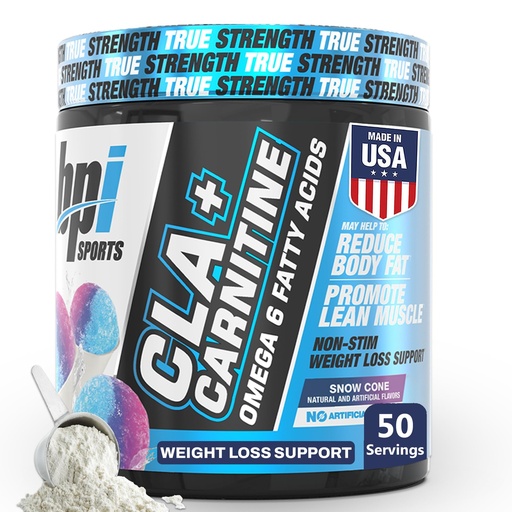 [BRSWKHAKBEHAOYDZ] BPI Sports CLA + Carnitine – Conjugated Linoleic Acid – Weight Loss Formula – Metabolism, Performance, Lean Muscle – Caffeine Free – For Men & Women – Snow Cone – 50 servings – 12.34 oz.