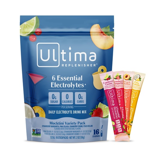 [BRSROC36CQNB4YI3] Ultima Replenisher Daily Electrolyte Powder Drink Mix – Sugar Free – Mocktini Variety, 16 Stickpacks – Hydration Packets with 6 Key Electrolytes and Trace Minerals – Keto Friendly, Non-GMO