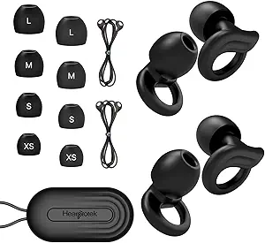 [BRSROHQOC55BYCA7] Hearprotek Ear Plugs for Sleeping, 2 Pairs Ear Plugs for Sleep Noise Reduction Ear Protection-Reusable Soft Hearing Protection earplugs for Ear Tinnitus Relief,Misophonia,Snoring,Work,Travel(Black)