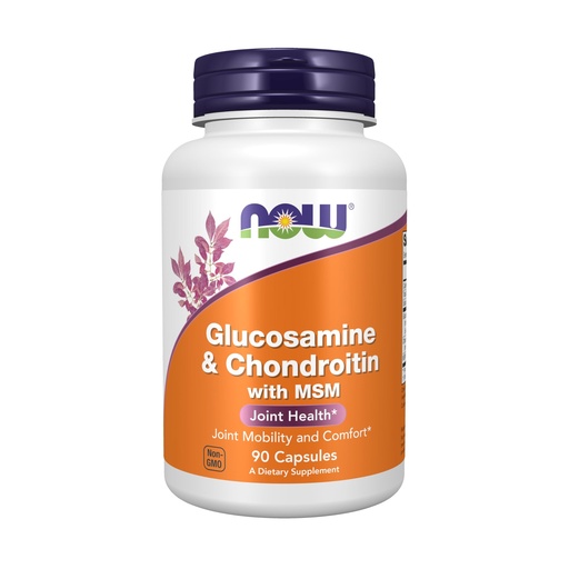 [BRSWIY32BQMB6C3C] NOW Foods Supplements, Glucosamine & Chondroitin with MSM, Joint Health, Mobility and Comfort*, 90 Veg Capsules
