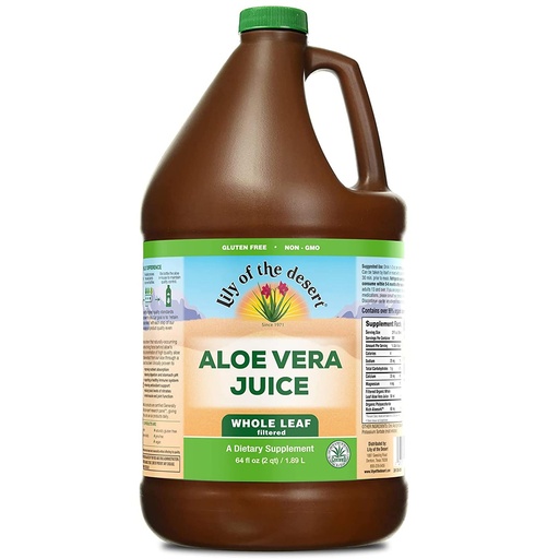 [BRSW2AQ2BUDWEF3X] Lily Of The Desert Aloe Vera Juice, Whole Leaf, Organically Grown, Non-GMO, 64 Fl Oz