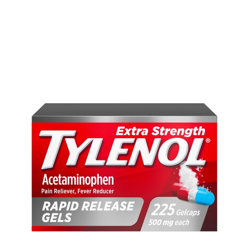 [BRSWKGQAOQPAI2YV] Tylenol Extra Strength Acetaminophen Rapid Release Gels, Fast, Strong Pain Relief, Fever Reducer Medicine, 500 mg Gelcaps with Laser‑Drilled Holes for Fast Release, Value Size, 225 Count