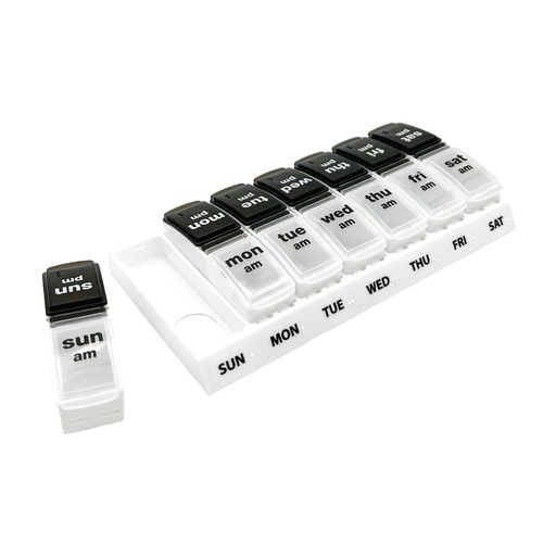 [BRSRMFAPDEPGEF3D] EZY DSE Weekly (7 - Ngày) Mỗi ngày) Được thiết kế cho chuyến đi 2 lần một ngày, Black và White Lids