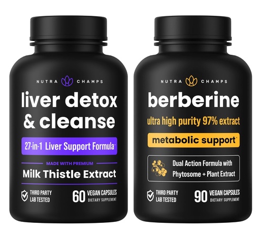 [BRSRAFL6AUPQYCLV] NutraChamps Liver Cleanse & Detox Capsules & Berberine Capsules