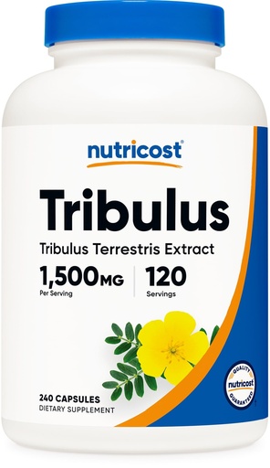 [BRSW22QCBZ7RYEL5] Nutricost Tribulus Terrestris Extract 1500mg, 240 Capsules - 45% Saponins, 120 Servings, Non-GMO, Gluten Free