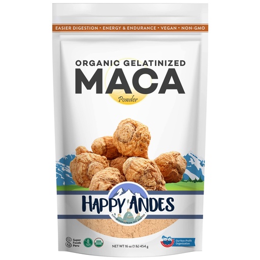 [BRSRMFARBMJQO3T5] Organic Maca Powder Gelatinized - Premium Quality, Used to Increased Stamina & Energy, Gelatinized for Easy Digestion 16 oz, 1