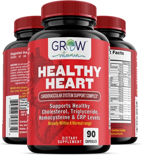 [BRSRMFIECN6BQHYV] Heart Support Supplement, Promotes Cardiovascular Health, Triglyceride, Homocysteine, and CRP Levels, Natural Artery Cleanse, Made with 22 Premium Herbs & Vitamins