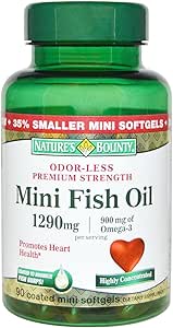 [BRSWIGYOOMOWID34] Nature's Bounty Fish Oil 1290 mg Mini Softgels - 90 ct, Pack of 5