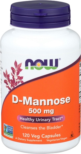 [BRSWIZYNBIFRCALK] Now Foods D-Mannose, 120 Caps 500 mg (Pack of 3)