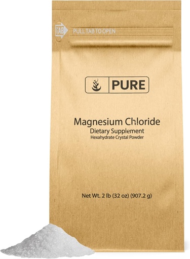 [BRSWGZATDN5AK3DZ] Ping Original Ingredients Magnesium Chlode (2lb) Oral suplementari, Cristall Powder, Magnesi suplementari, puntuació de menjar
