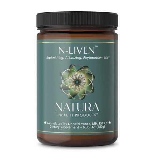 [BRSRMGT6CV5QIAL5] Natura Health Products N-liven Supplement - Organic Superfood Greens Powder Drink - Including Spirulina & Chlorophyll - Premier Blend of Barley Grass, Kale, Spinach, Goji Berry, Raspberry (180 Grams)