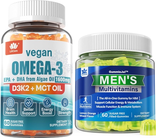 [BRSRAHA2OANAED3A] Mens Multivitamins Gummies Vegan Omega3 Gummies 1280mg