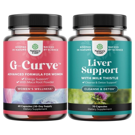 [BRSROCQQO57B4CIZ] Bundle of G-Curve Butt and Breast Enhancement Pills with Saw Palmetto Extract and Liver Cleanse Detox & Repair - Milk Thistle for Digestion & Immune Health - Ginger Root Choline Dandelion Root