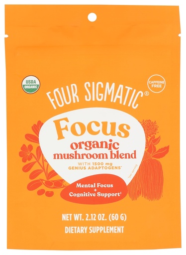[BRSWYAYPB4PAEE3V] Four Sigmatic Focus Blend 7 Superfoods Adaptogen Blend Mix with Lion's Mane, Cordyceps, Rhodiola, Bacopa & Mucuna | Productivity & Creative Support | Decaf & Dissolves Easily | 30 Servings