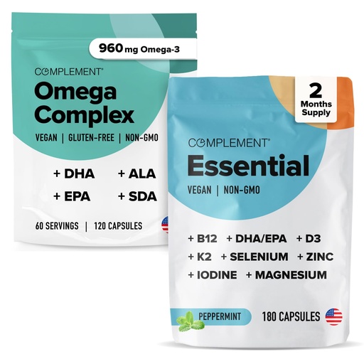 [BRSRAHD3CQMWA2DJ] Complement Omega Complex & Essential Multivitamin Bundle – Comprehensive Vegan Nutritional Support for Optimal Health and Wellness
