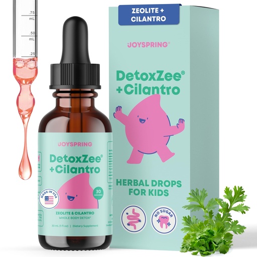 [BRSRAGA3CQGRMGYY] JoySpring DetoxZee Cilantro & Zeolite Drops for Kids | Liquid Zeolite Clinoptilolite with Cilantro Extract | Gentle Daily Wellness Support | Raspberry Flavor Supplement | 30 Servings