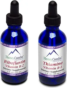 [BRSW2GIBOQJR6H37] HoneyCombs Vitamin B2 (Riboflavin) Drops - 1 Fl Oz + Vitamin B1 (Thiamine) Drops- 1 Fl oz