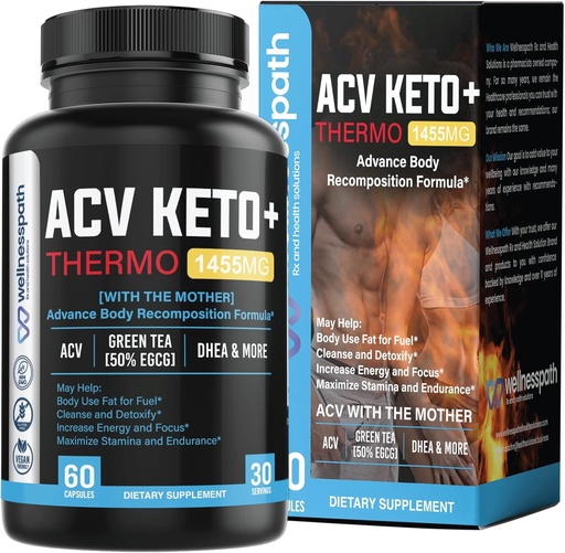 [BRSRO2Y7AB7BOFDJ] ACV Keto phụ trợ, Mẹ Apple Cider Vinegar (1455 Mg) Pills for Metabolism and Appetite Progies, THERMAO ACV Keto Kells for Weight Loss và Belly Fat, Người lớn nấu Capsules cho phụ nữ