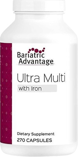 [BRSWGFQZOQNR6DLG] Bariatric Advantage Ultra Multivitamin with Iron - Ultra Multi with Iron - Capsule Format Multivitamin - Provides Full Complex of B Vitamins - with Vitamin C, Chromium & More - 270 Capsules